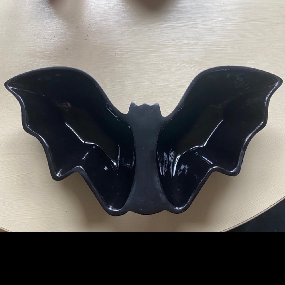 Modcloth Large Bat Goth Halloween Ceramic Dish